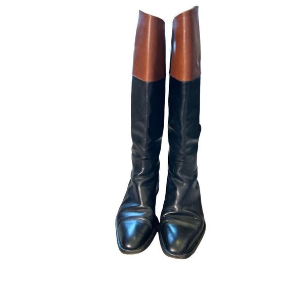 Chellis Dual Tone Leather Riding Boots - Picture 5 of 16